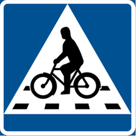 Skylt cykelöverfart